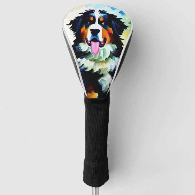 Funda Para Palo De Golf Cubierta del cabezal de golf del perro de montaña  (Anverso)
