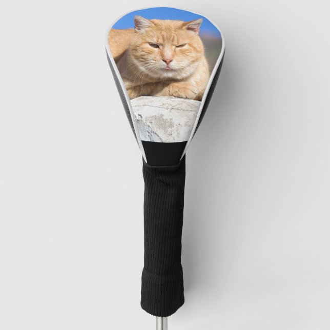 Funda Para Palo De Golf Cubierta del cabezal de golf para gatos perezosos (Anverso)