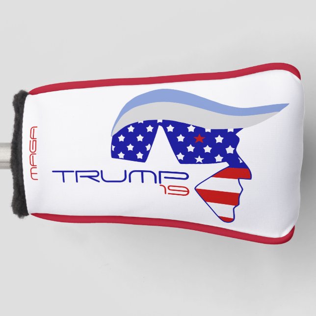 Funda Para Palo De Golf Cubierta del cabezal de golf Trump19 Maga (Anverso)