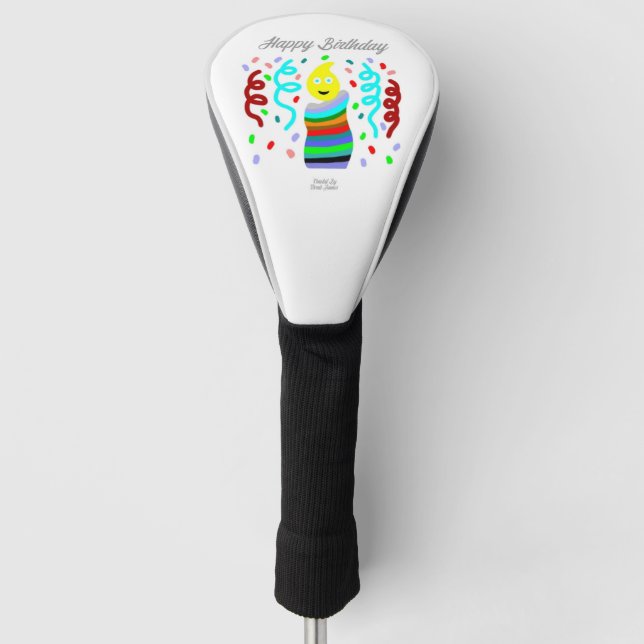 Funda Para Palo De Golf Cubierta del club de golf Birday Candle Greetings (Anverso)