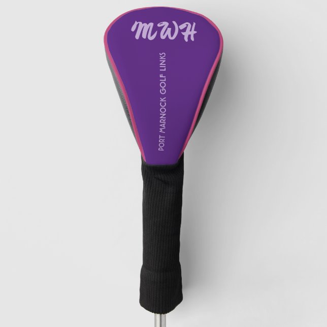 Funda Para Palo De Golf Cubierta del club de golf/monograma personalizado (Anverso)