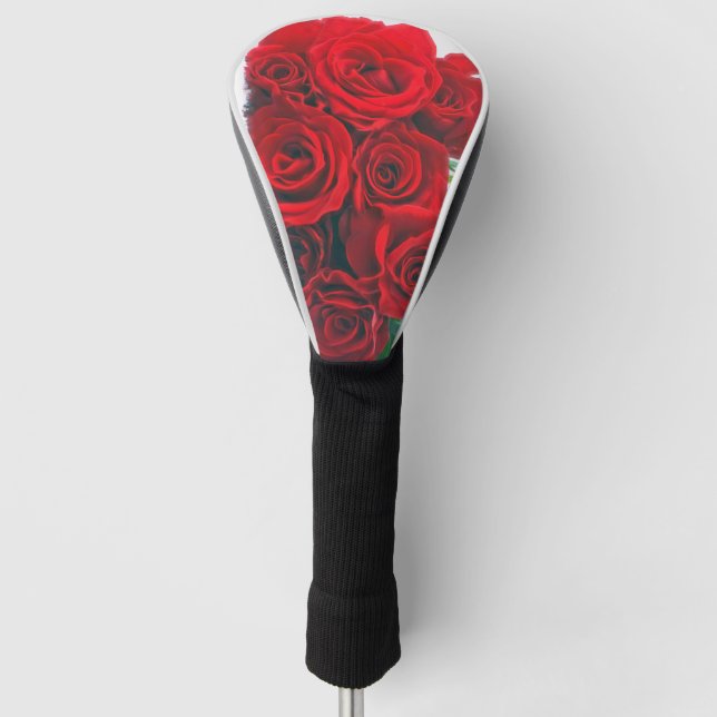 Funda Para Palo De Golf Cubierta del club de golf Vivid Red Roses (Anverso)