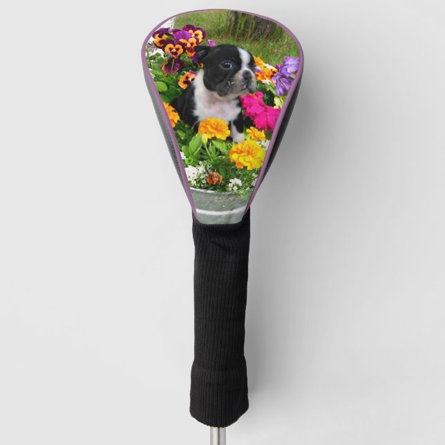 Funda Para Palo De Golf Cubierta del conductor del golf del perro de (Anverso)