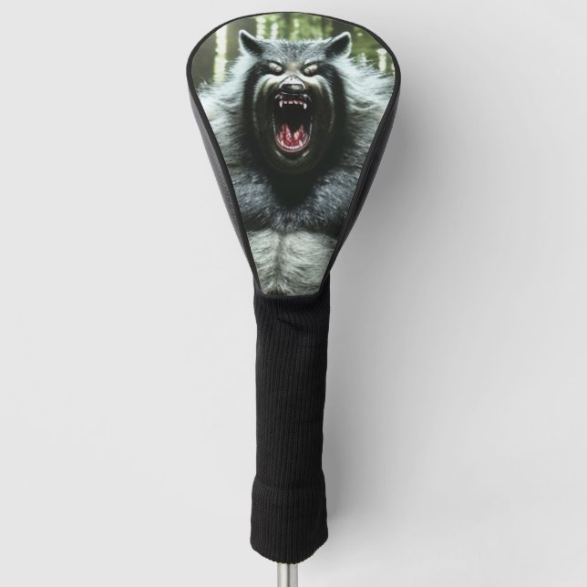 Funda Para Palo De Golf Cubierta del jefe del club de golf Werewolf (Anverso)