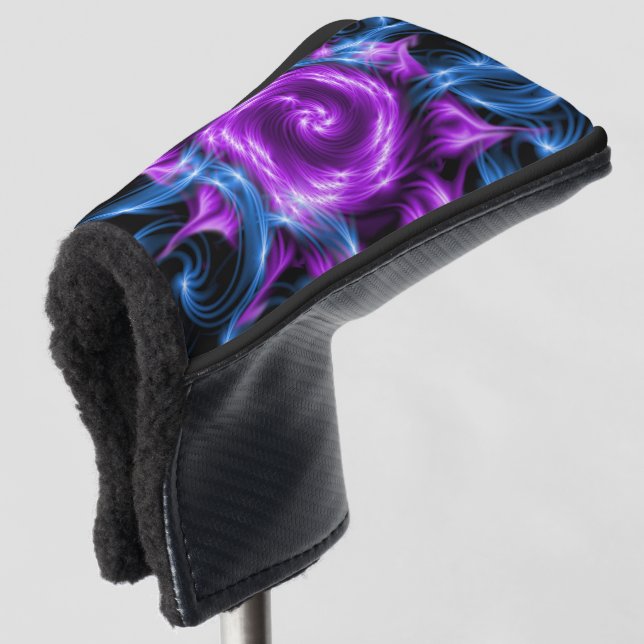 Funda Para Palo De Golf Cubierta del putter Purple Swirl Design (Anverso 3/4)