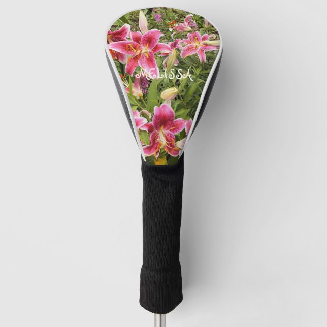 Funda Para Palo De Golf Cubierta Exótica De Cabeza De Golf Del Tigre Rosa  (Anverso)