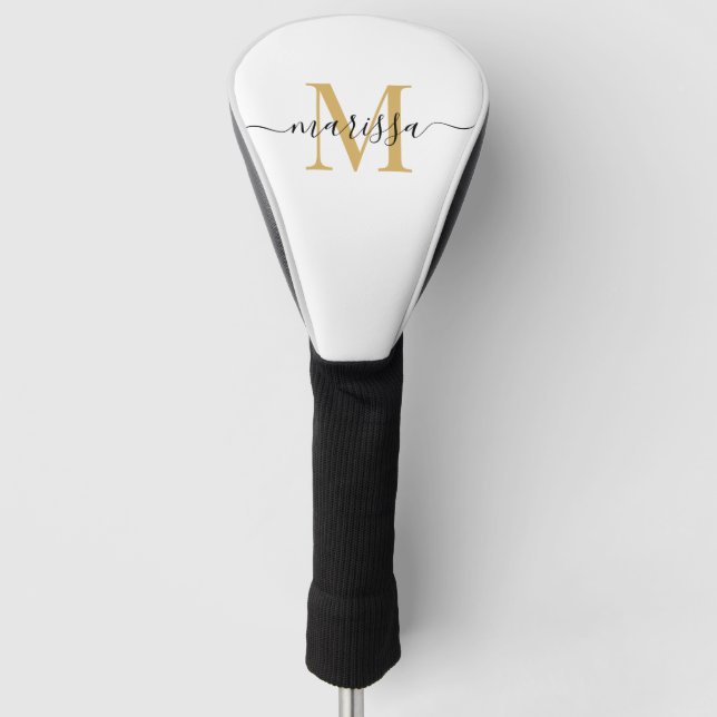 Funda Para Palo De Golf Cubierta moderna de cabeza de golf del monograma d (Anverso)