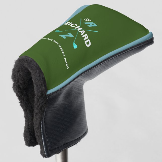 Funda Para Palo De Golf cubierta monogramada de cabezal de golf (Anverso 3/4)