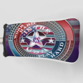 Funda Para Palo De Golf Cubierta Monogramada de la cabeza de golf de EE.UU