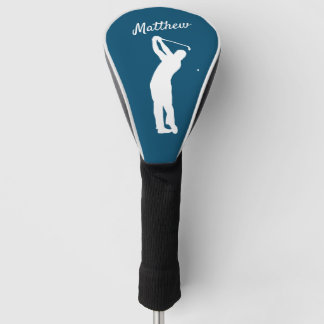Funda Para Palo De Golf Cubierta monogramada "golfer Matthew" azul