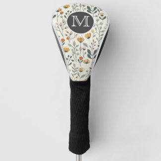 Funda Para Palo De Golf Cubierta para Cabeza de Palo de Golf de Flor Silve