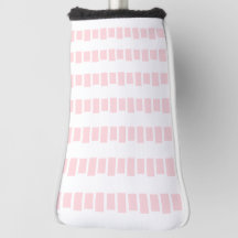 Cubierta para palo de golf rosa y blanca cuadrada
