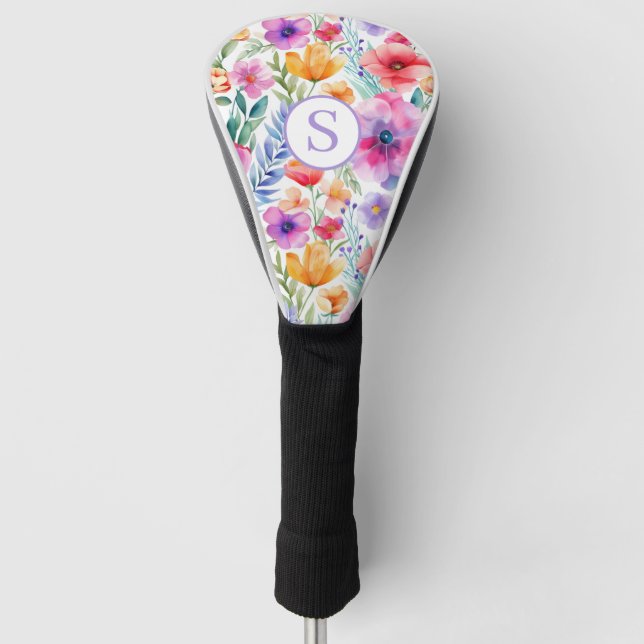 Funda Para Palo De Golf Cubierta personalizada de cabeza de golf Floral ac (Anverso)