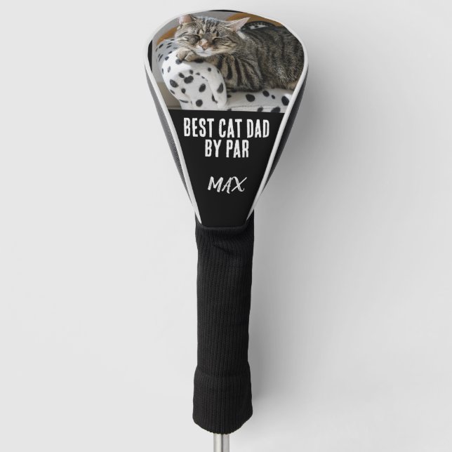 FUNDA PARA PALO DE GOLF CUBIERTA PERSONALIZADA DE LA CABEZA DE GOLF DE CAT (Anverso)