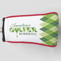 Cubierta personalizada Green golfer argyle