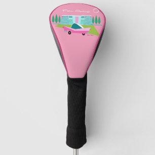 Funda Para Palo De Golf Cubierta Retro Pink Palm Springs Golf Head