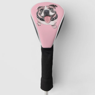 Funda Para Palo De Golf Cubierta rosada de la cabeza del golf del perro