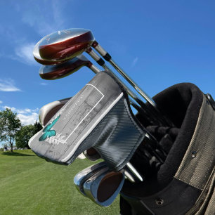 Funda Para Palo De Golf Cubierta verde azulada de cabeza de golf de maripo