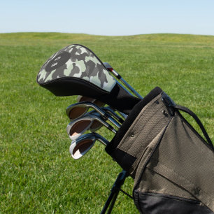 Funda Para Palo De Golf Cubierta verde de cabeza de golf de camo con monog