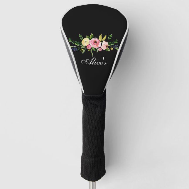 Funda Para Palo De Golf Cubiertas de cabeza de golf floral (Anverso)