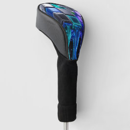 Funda Para Palo De Golf Cubo de rompecabezas de cromo futurista 