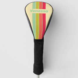 Funda Para Palo De Golf Cubre Cabeza de Golf con Nombre y Rayas en Susurro