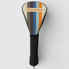 Funda Para Palo De Golf Cubre Cabeza de Golf con Nombre y Rayas Finas con 