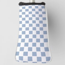 Cubre Cabeza de Golf Cuadrado a Cuadros Azul y Bla