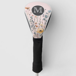 Funda Para Palo De Golf Cubre Cabeza de Golf de Flor Silvestre en Acuarela
