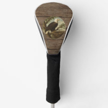 Cubre Cabeza de Golf de Madera Oscura Águila Calva