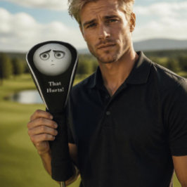 Funda Para Palo De Golf Cubre cabeza de golf negro y blanco