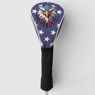 Funda Para Palo De Golf Cubre Driver de Golf Águila Calva Patriótica Bande