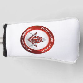 Funda Para Palo De Golf Cubreputter de Golf Masónico Rojo