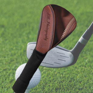 Funda Para Palo De Golf Cuero falso marrón estilizado personalizado
