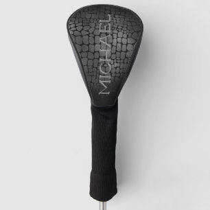 Funda Para Palo De Golf Cuero Negro Falso Masculino Personalizado