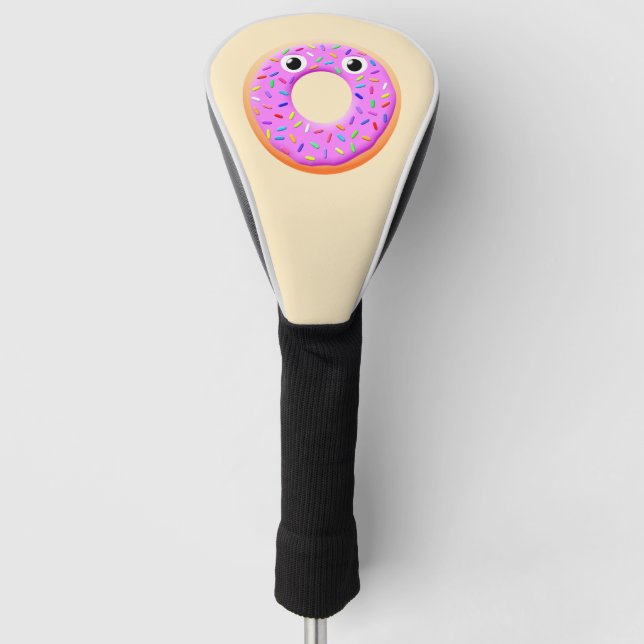 Funda Para Palo De Golf Cuidadoso Donut Con Ojos Y Dibujo De Rocios (Anverso)
