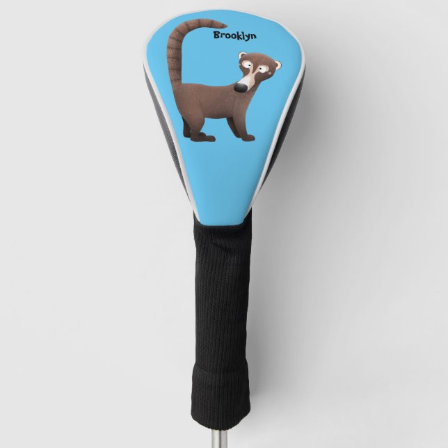 Funda Para Palo De Golf Curioso ilustracion personalizado de coatimundi (Anverso)