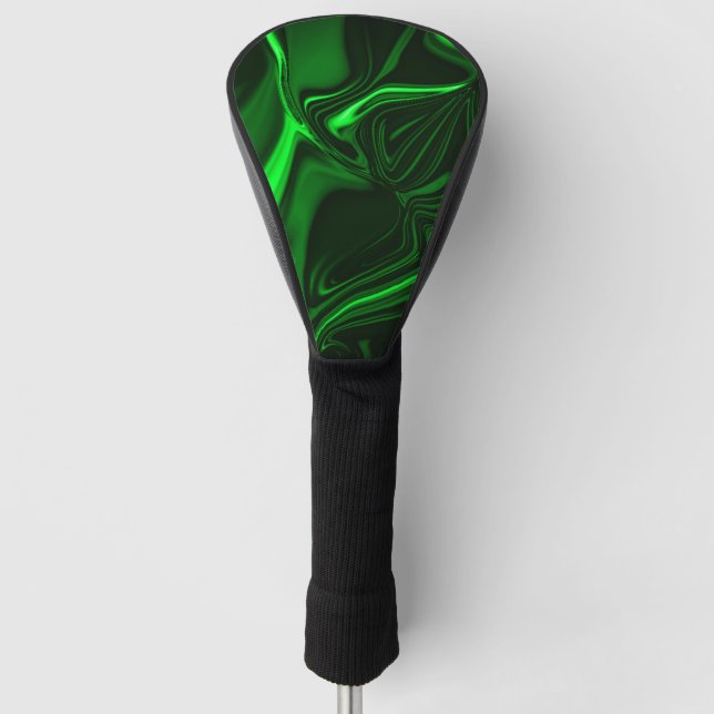 Funda Para Palo De Golf Curvas y pliegues de níquel verde chapado en fondo (Anverso)