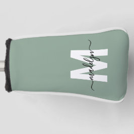 Funda Para Palo De Golf Custom Green Initial Name Monogram