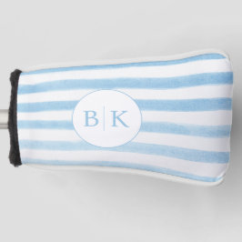 Funda Para Palo De Golf Custom Monogram Blue Striped Golf Head Cover
