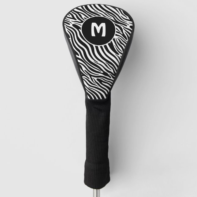 Funda Para Palo De Golf Custom Monogram Zebra Pattern (Anverso)