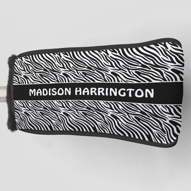 Funda Para Palo De Golf Custom Name Zebra Pattern (Anverso)