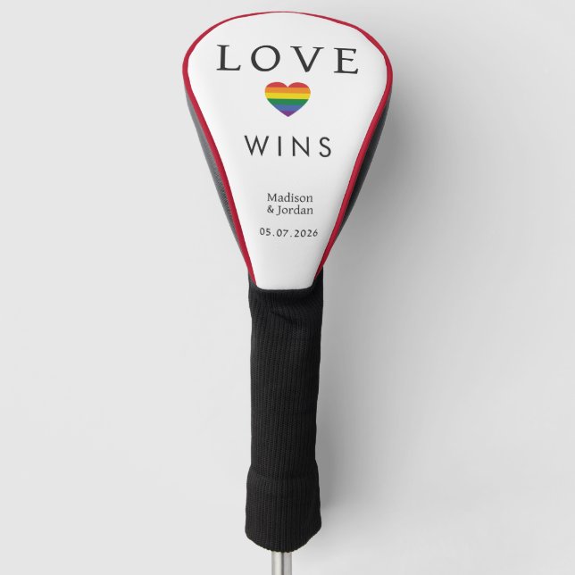 Funda Para Palo De Golf Custom Names / Text Rainbow LOVE (Anverso)
