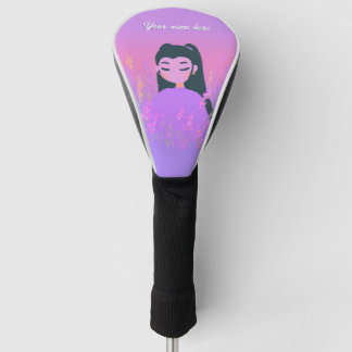 Funda Para Palo De Golf Customizable Name Golf Girl Lavender Daydream