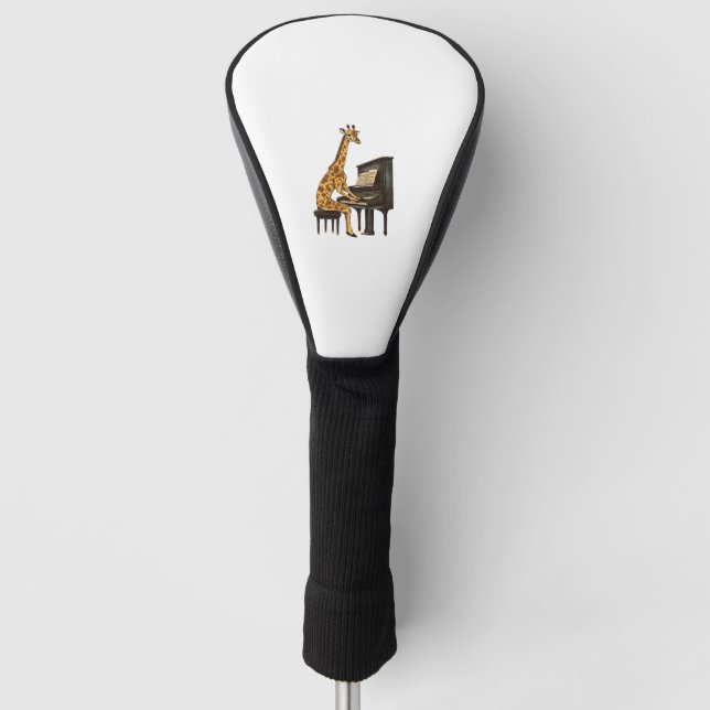 Funda Para Palo De Golf Cuta jirafa tocando piano jirafas música (Anverso)