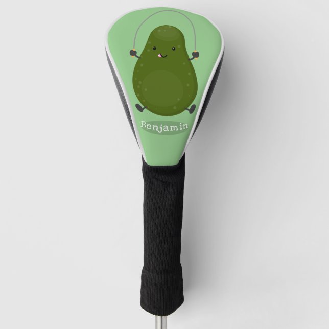 Funda Para Palo De Golf Cute aguacate salto cuerda personalizado ilustraci (Anverso)