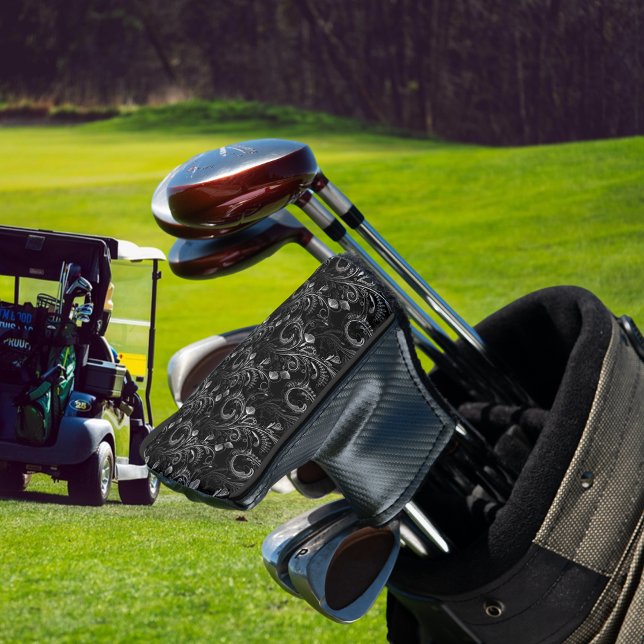Funda Para Palo De Golf Cute Black Floral Paisley (Subido por el creador)