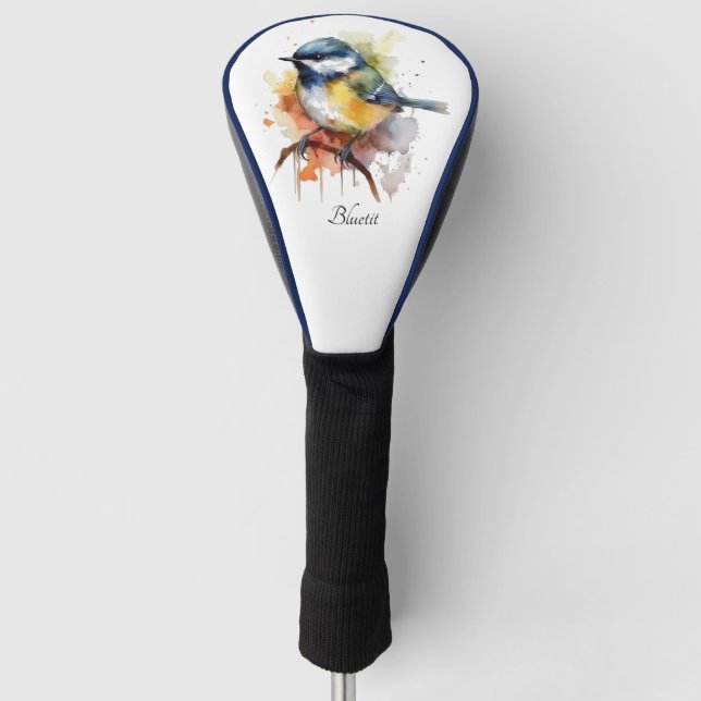 Funda Para Palo De Golf Cute Bluetit en una sucursal, personalizado (Anverso)