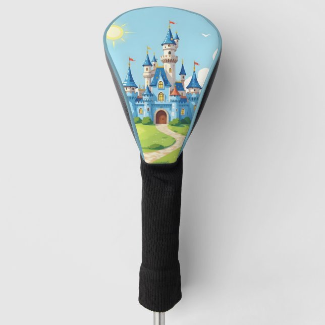 Funda Para Palo De Golf Cute castillo azul y blanco (Anverso)
