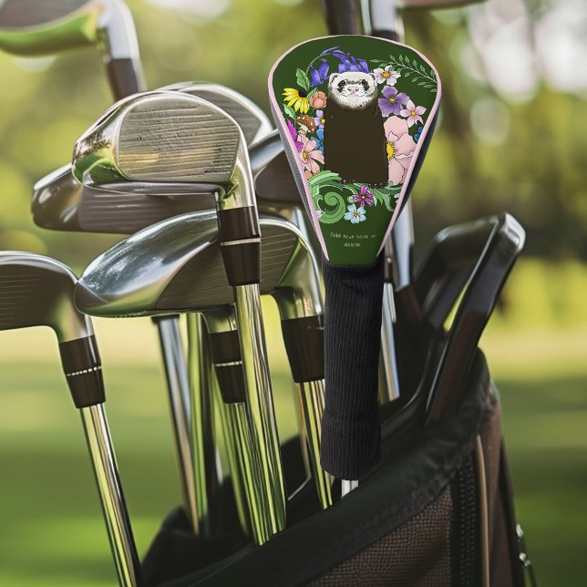 Funda Para Palo De Golf Cute Chocolate Sable Ferret Floral Verde (Subido por el creador)